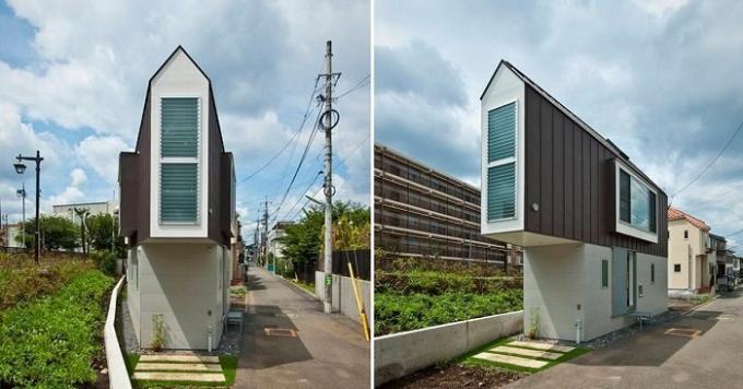 जापान में संकीर्ण घर।