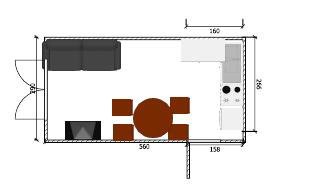 किचन लिविंग रूम 16 वर्ग मीटर