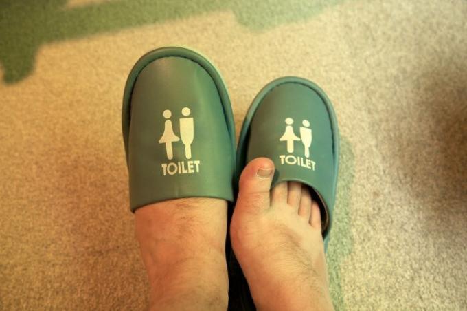 जापानी क्रम में बहुत सतर्क हैं, ताकि वे विशेष जूते भी शौचालय के लिए। / फोटो: travellingjoel.files.wordpress.com