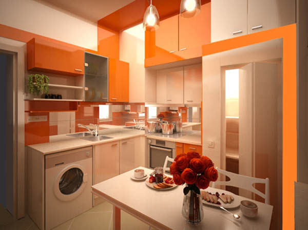 ग्लोस ऑरेंज हमेशा एक रसोई के लिए एक विजेता उच्चारण है - नारंगी