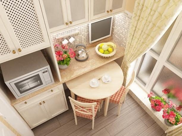 हल्के रंग एक छोटे रसोईघर के स्थान का "विस्तार" करने के लिए सबसे सही समाधान है