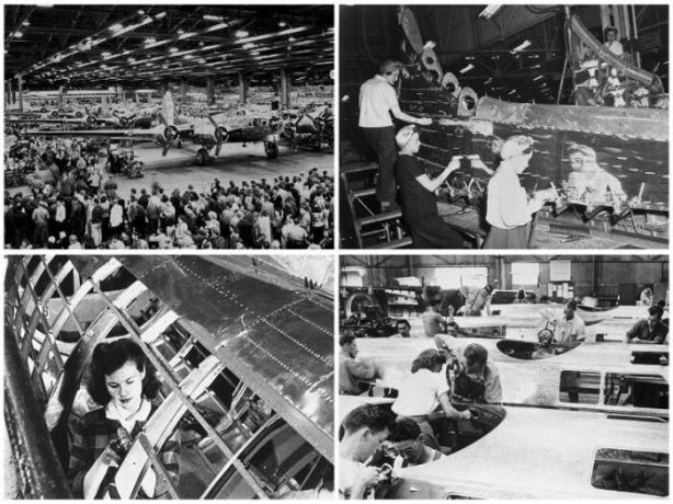 30 हजार। कारखाने में लोग दैनिक काम, हमलावरों बोइंग B-17 का संग्रह। | फोटो: twizz.ru।