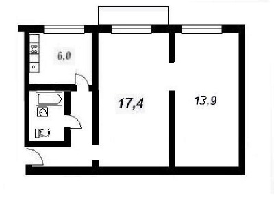 दो-कमरे वाले अपार्टमेंट श्रृंखला II-29-03 की परियोजना